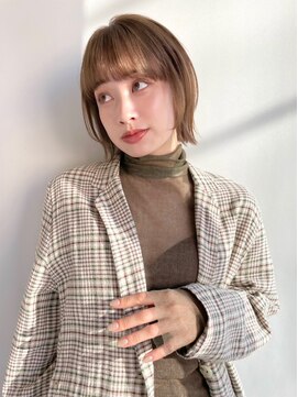 クイントネオリーブ 自由が丘正面口店(quint:neolive) 前髪/マチルダボブ/ピンクベージュ/インナーグレージュ/自由が丘