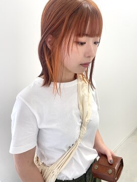 ヒュー(HUE) インナーカラー　オレンジカラー