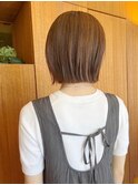 切りっぱなしボブ30代/40代/50代/ニュアンスカラー