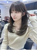 小顔レイヤーカット×ナチュラルグレージュ30代40代50代