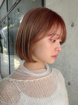 ガーデンヨコハマ(GARDEN YOKOHAMA) 切りっぱなしタッセルボブワンカール内巻きピンクベージュ