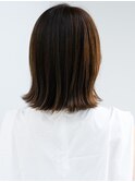 ◯波ウェーブパーマこなれミディアムパーマ薄めバング長めバング