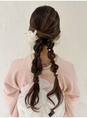 着物　推し活　ロング　ヘアメ　ツイン　編み下ろし　大阪　梅田