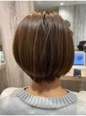 上品さの中に可愛さを 大人のショートボブ 冬カラー/髪質改善TR