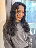 ロング／横浜パーマ/くせ毛風パーマ/くるくるパーマ