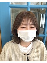 デイズ(DAYS) くびれボブ　オリーブベージュ　顔周り