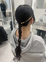 【新宿駅/新宿三丁目/ヘアセット/編みおろし/結婚式ヘア】