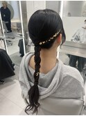 【新宿駅/新宿三丁目/ヘアセット/編みおろし/結婚式ヘア】