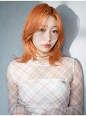 ブリーチおくれ毛ミディアム顔周りレイヤー_F50885
