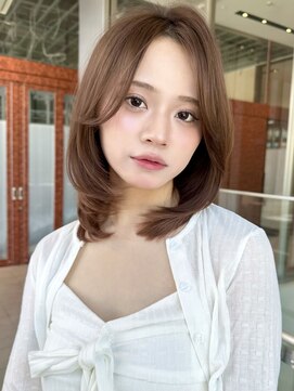 バイオレットジェム(Violet`jem) ハッシュカットマロンベージュ顔まわりカットブリーチ無しKA-99