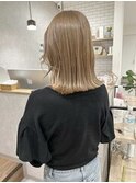 ケアブリーチダブルカラーミルクティーベージュボブ