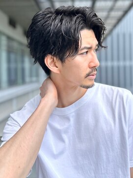 ガーデンヨコハマエスト(GARDEN YOKOHAMA est) ダークアッシュ 大人マッシュ 緩め スパイラル カルマパーマ