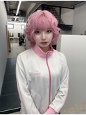 レイヤウルフカット/ピンクカラー