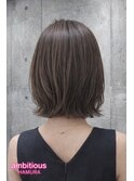 10代20代30代エモージュカラー透明感グレージュボブ