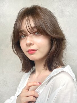 メゾンドイギー(MAISON de IGGY) 切りっぱなしボブ美髪オリーブカラーくびれヘアオリーブベージュ