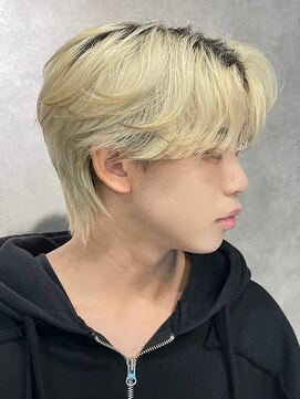 エルマーク 枚方(L-MARK) センターパートブリーチダブルカラーフェイスフレーミン