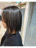 グレーベースハイライト/ストレートボブ