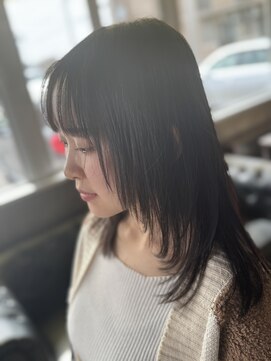 クレップスヘアーヒマワリ(CRE'PS HAIR HIMAWARI) サラ艶髪質改善縮毛矯正ミディアムウルフ