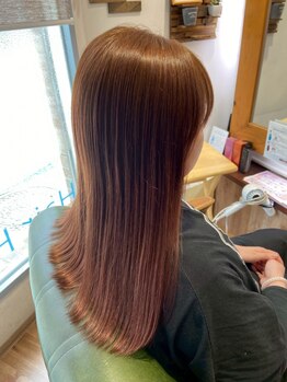 エール(Aile)の写真/持ちが良く、ツヤも生まれるダメージレスな酸性ストレートを体験しませんか♪《髪質改善》で美髪に！
