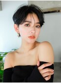 ショート顔周りレイヤーくびれヘア韓国ヘア_F40721