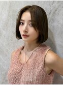♪くすみベージュ/細めハイライト/ショート/白髪ぼかし/小顔/40