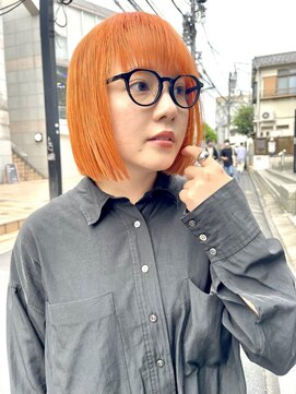 アルカナ 明治神宮前原宿(ARCANA) オレンジボブ　プツッとボブ　オレンジヘア　暖色カラー