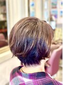 50代ふんわりグラデーションショートボブ