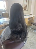 アッシュグレージュ×艶さらロング×韓国風ヘア