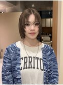 【近藤真帆】チョコレートブラウン　レイヤーボブ　前髪なし