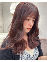 ザックラフィネ(ZACC raffine)&nbsp;ワインレッドカラー/ピンクカラー/前髪カット/韓国カット