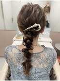 編み下ろしポニーテール