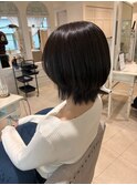 着物ヘア/ダークアッシュ/ミディアムレイヤーカット/東村山
