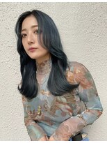 ロンド マーレ 天神大名店(Lond mare)&nbsp;レイヤー　オリーブグレー　グレージュ　縮毛矯正　暗髪カラー