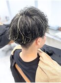 縦落ちツイスパメッシュ細めハイライト/シャドウパーマ/本厚木