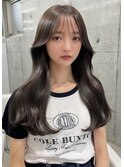 上品韓国◇暗め透明感ショコラグレージュ顔周りレイヤーカット