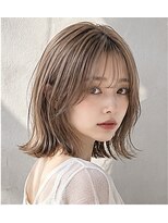 ヘアアンドメイク アース 入間店(HAIR&MAKE EARTH) グレーベージュ切りっぱなしボブ