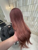 ロンドシェリ 仙台(Lond Cheri)&nbsp;ケアブリーチピンクベージュブリーチダブルカラー前髪顔まわり