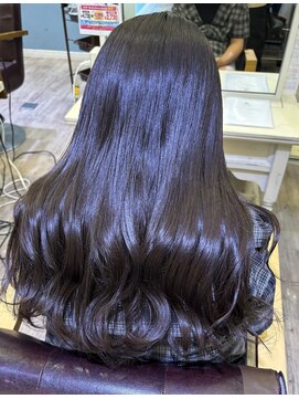 ペッツショコラ(PETZ chocolat) ロング　レイヤーカット　コテ巻き　グレージュ　ミディアム