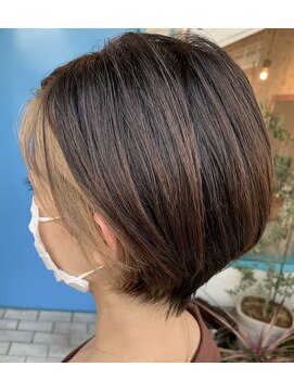 アトリエコパン(atelier copan) ショートグラ　フレームカラー(ベージュ)