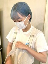 ヒート バイ アンカットラウンジ 渋谷(HEAT by UNCUT&LOUNGE)&nbsp;ダブルカラー/水色カラー/ケアブリーチ/ホワイトブルー［渋谷］