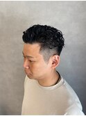 刈り上げナチュラル波巻きパーマアップバング前髪パーマ【大阪】