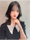 小顔に見せるヘア/黒髪カタログ/韓国/レイヤー41224