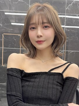 サイン 渋谷(SIGN) 韓国ショートレイヤーカットグレージュブリーチ無し