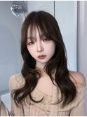 ブリーチなしチェリーブラウン髪質改善イルミナカラー韓国/大宮