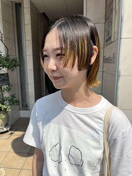 ハク アトリエ(HaKU atelier) 裾カラー/エンドカラー/ぱつっと切りっぱなしボブ