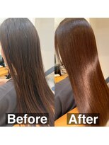 スリーク(SLEEK)&nbsp;SLEEK式髪質改善【縮毛矯正】ビフォーアフター　表面