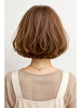 アンドヘアサロン(AND hair salon) ふわふわワンカールボブ/マロンベージュ/細めハイライト