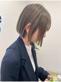 グレージュ透明感カラー/切りっぱなしボブ/西千葉