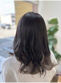 インナーカラー　コントラストカラー　グレーパール　