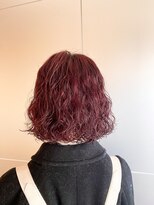 リノア 鵠沼海岸(LINOA)&nbsp;ブリーチなしボルドーピンク/ボブパーマ